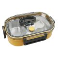 Fashion Daily use high quality 2 compartment lunch box tiffin box lunch leakproof stainless steel kids lunch box with transparent lid. 