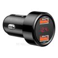 BASEUS AURORA SERIES 45W 6A Quick Charge 3.0 / SCP HUAWEI / AFC SAMSUNG Dual USB WITH digital display Car Charger -. 