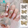 Green Home Bow Nail Charm Exquisite Shape Nail Accessories Sparkling Manicure Bow Charm. 