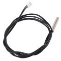 5pcs 1 Meter Waterproof Temperature Sensor Probe, Stainless Steel 10k 3950 NTC Thermistor Probe, Digital Temperature Transimitter Extension Cable,CPU Temperature Sensor,black&silver. 