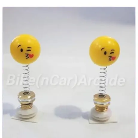 Romantic Motorcycle Handle Spring Emoji Funny Yellow High Quality Material Flexible Universal Fitting Pair