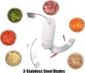 Openi - 1500ml Powerful Manual Food Chopper - Hand held Mini Food Processor, Vegetables, Fruits, Onions Choppers, Dicers and Mincers - Pump Action With Free 4 Blades Food Processor. 