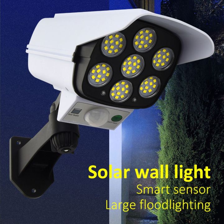 Cctv Using Sensor Light Solar Wall Lamp Simulation Outdoor CCTV Camera LIGHT 77 LED with Motion ...