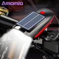 Solar Bicycle Headlight High Brightness Rechargeable Bike Headlight with Horn Solar Power Waterproof Led Bicycle Light with 3 Lighting Modes for Road Bike on Bicycle Headlight. 