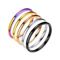 Fashion Jewelry 2mm Titanium Steel Thin Dome Ring For Wedding Stainless Steel Multi Color Circle Smooth Glossy Couple Ring. 