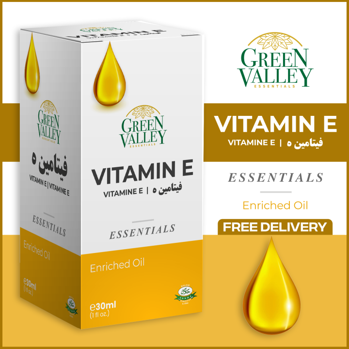 Green Valley Vitamin E Oil , To Reduces Scars , Stretch Marks & Dark Circles 30ml