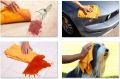 Super Absorbent Multi-Purpose Cleaning Shammy Chamois Towel Cloth - Holds 10X its Weight in Liquid - Machine Washable - Will Not Scratch (8 Pack: 4 Large Orange & 4 Small Blue). 