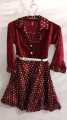 Velvet umbrella frock for girls. 