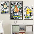 Anime Game Pokemon Manga Posters Charizard Pikachu Snorlax Canvas Painting Wall Art HD Print Picture Living Room Home Decor. 