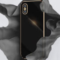 Olige Luxury 6D Plating Case For Apple iPhone X XS with Ring Silicone Square Frame Soft Phone Case Shiny Bling Back Cover. 