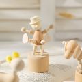 Cartoon wooden artwork movable puppet desktop figurine Ornaments clown horse giraffe dog statue crafts toy gifts home decoration. 