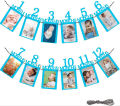 Monthly Photo Banner 1st Birthday Baby Photo Banner for 1 to 12 Months Celebration Bunting Decor Quality Thickened Card Paper Birthday Party Celebration Decor. 