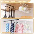 Stainless Steel Multi functional Kitchen Utensil Rack with 6 Hooks (White). 