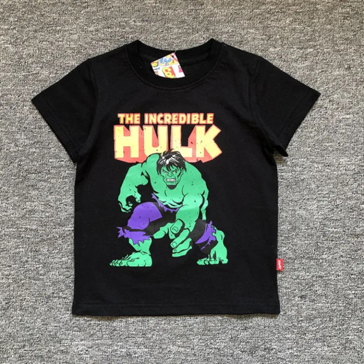 2025%20New%20Marvel%20Heroes%20Boy%20Cotton%20Short%20Sleeve%20T-shirt%20Base%20Print%20Spider-Man%20Iron%20Man%20Hulk%20Superman%20Kids%20Clothes%20-%20Image%205