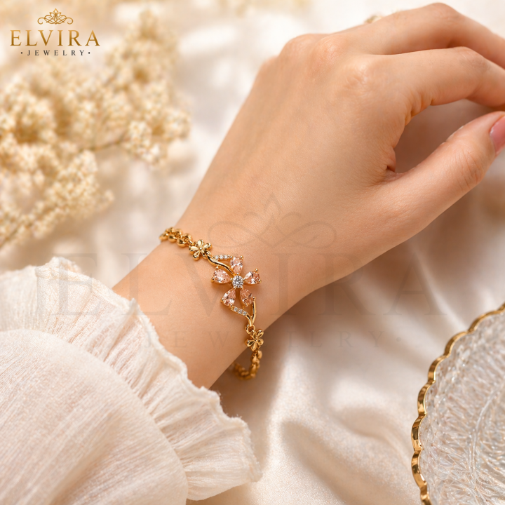 Floral%20Link%20Bracelet%20%E2%80%93%20Signature%20Gold%20Tone%20Wrist%20Piece%20for%20Women%20-%20Image%206