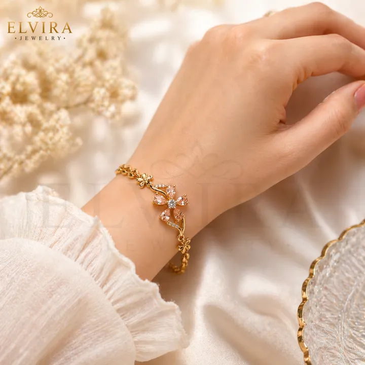 Floral%20Link%20Bracelet%20%E2%80%93%20Signature%20Gold%20Tone%20Wrist%20Piece%20for%20Women%20-%20Image%206