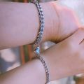 Magnet Heart Same Couple Bracelets- Stainless Steel Magnetic Bracelet for Girls. 
