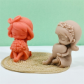 Flower Girl Candle Mold Decorative 3D Design Scented Candle Silicone Mold Heart-shape Girl Gypsum Casting Rose Candle Mould for Gift Making Home Decor Craft Enthusiasts Romantic Setting Valentine's Day Gift. 