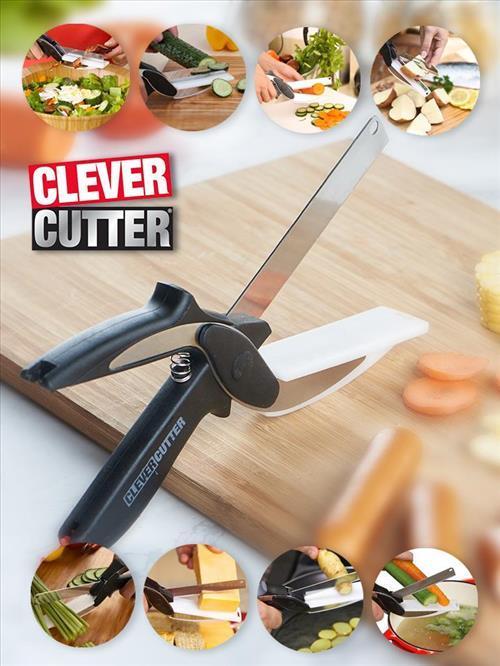 Clever Cutter - 2 in 1 Superior Quality Kitchen Knife with Spring Action - Clever Cutter
