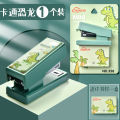 CecyliaXion Cute Cartoon Stapler Set with 400pcs Staples Mini Bear Dinosaur Print Paper Binder Office Binding Tools School. 