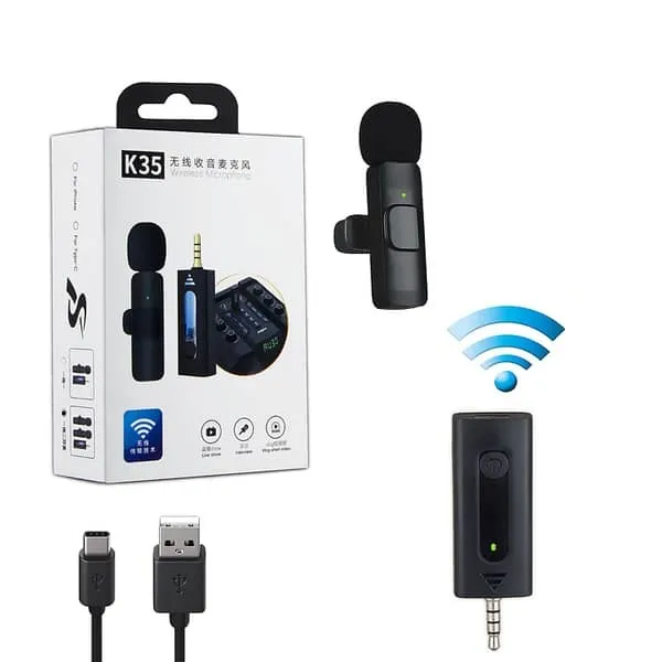 100%25%20Original%20K35%20Wireless%20Microphone%203.55mm%20Microphone%20For%20Mobile,%20DSLR%20Camera,%20Speaker,%20PC%20Laptop,%20Amplifier,%20and%20Other%20Bluetooth%20Audio%20Devices%20K35%20Wireless%20Mic%20For%20Recording,%20Live%20Interviews,%20Live%20Streaming,%20Vlogging,%20Vlog%20Collar%20Mic%20-%20Image%202