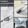 Silicone Toilet Brush Head Toilet Brush Leak-Proof Base Convenient Sanitary Brush Head Storage Cover Toilet Cleaning Brush. 