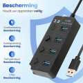 USB 3.0 Hub 4 Ports High Speed usb 3.0 port Hub Splitter Fast Data Transfer USB Hub Extender Extension Connector Compatible Windows PC / Mac / Surface Pro / Laptop / Printer / Mobile HDD / LED Light USB HUB. 