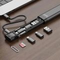9 in 1 Budi Multifunctional Cable Stick with Card Adaptor, Storage Box, USB OTG, Converter, Type C, Card Reader and Cables for travel Camera Kit – Black. 