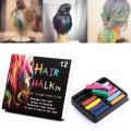 12 Colors Non-toxic Temporary Salon Kit Pastel hair Chalk Pastel color Chalk For Hair Use. 