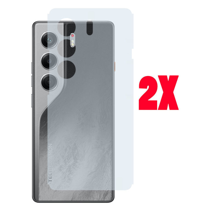 Tecno Camon 40 Pro Back Matte Finish Protector Carbon Fiber Soft Skin Sheet For Camon 40 Pro - 2Pcs