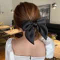 Elegant Bow Ribbon Hair Band Women Hair Tie Girls Solid Satin Bowknot Scrunchies Ponytail Large Rubber Bands Hair Accessories. 