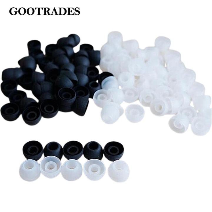 20Pcs/Lot Black White Soft Silicon Ear Tip Cover Replacement Earbud Covers For In-Ear Headphones Earphones Accessories