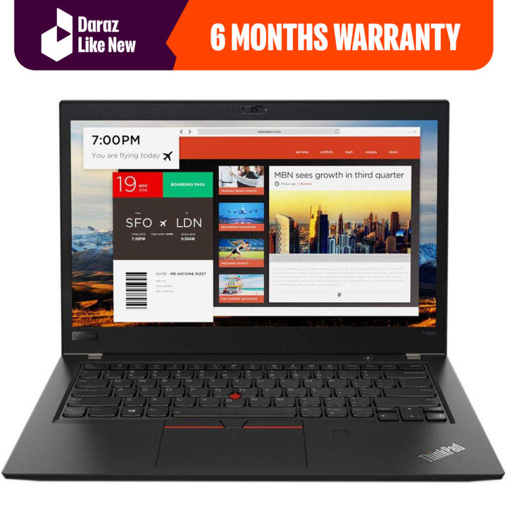Lenovo ThinkPad T480 14 HD Display Intel Core i5 8th Gen 8 GB RAM 256 GB SSD Windows 11 Licensed FREE LAPTOP BAG Daraz like new laptops Daraz.pk