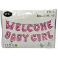 WELCOME BABY GIRL FOIL BALLOON SET - PACK OF 15 FOIL BALLOONS - PINK COLOR FOIL BALLOONS - 16 INCH SIZE FOIL BALLOONS. 