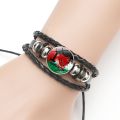 Talent Star Women Handmade Palestine Flag Bracelet Adjustable Multi-layer Beaded Bangle for Jewelry Lovers. 