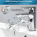 Silver Faucet Extender Brass Faucet Extender 1080 Swivel Robotic Arm Faucet Aerator, 2 Types of Water Discharge Model, Robot Arm for Cleaning. 