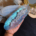 Resin silicone feather molds for jewelry making tray trontray dish holders. 