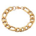 Stainless Steel Figaro Chain Bracelet High Quality Jewelry Hot Selling Classic Men and Women 11.5mm Width. 
