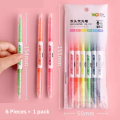 Double Headed Korean Highlighters and Markers | 6 Pieces, Double-sided ,Multicolor, Light color marker & Highlighter | Buy2Enjoy. 