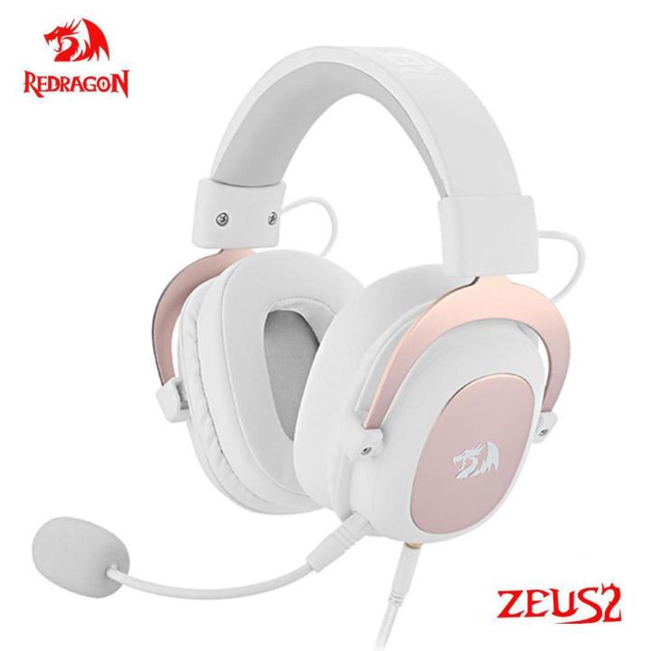 Redragon H510 Zeus 2 Wired Gaming Headset 7.1 Surround Sound Multi Platform with Detachable Cable White Edition
