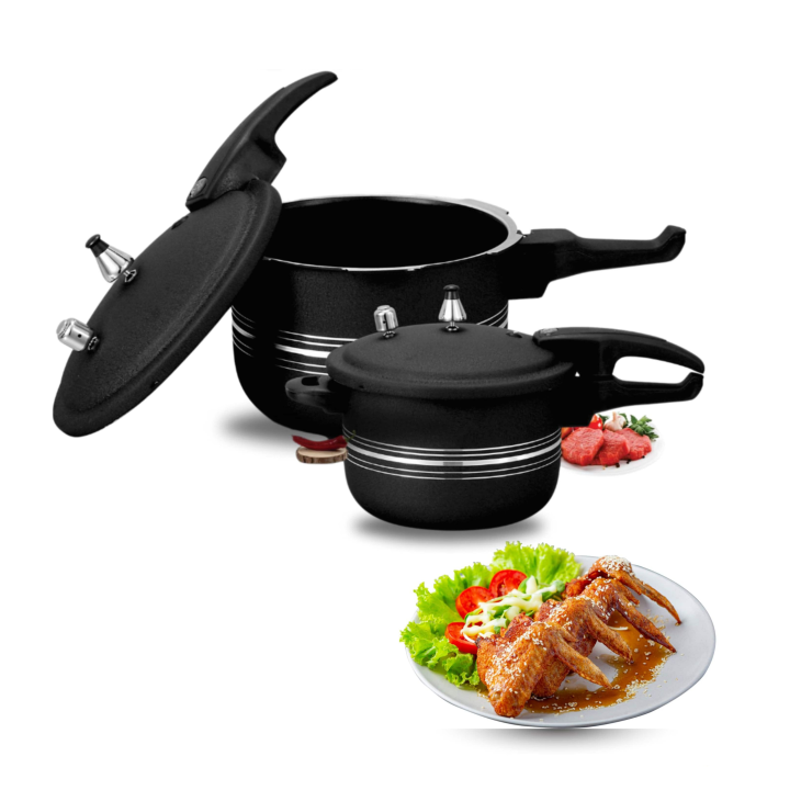 CookMate Non-Stick Pressure Cooker – Black Color, Heavy-Duty Aluminum ...
