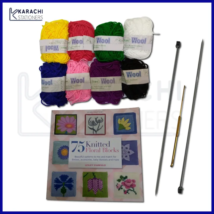 10pcs%20Kit%20of%20Knitting%20&%20Crochet%20including%206pcs%20Wool/Yarn,%203pcs%20Tools%20and%20a%20pattern%20book%20-%20Image%203