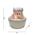 Cartoon Kitten Candle Holder Adorable Cartoon Cat Candle Holder Perfect Desktop Decoration for Christmas Birthdays Ideal Gift for Living Room Kitchen Bathroom Resin Material with Warming Paws Design. 