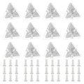 72Pcs Acrylic Corner Brackets with Semitransparent Screws Clear 3-Hole Right Angle Joint Brace Brackets. 