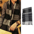 Muffler Contrast Color Washable Anti-pilling Men Winter Scarf. 