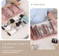 Detachable Cosmetic Bag, 4 in 1 Portable Mesh Makeup Bag, Hanging Roll Up Travel Toiletry Bag, Water Resistant Makeup Organizer Pouch, Hanging Toiletry Bag (Khaki). 