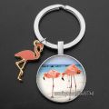 Cute Pink Flamingo Women Keychain Lovely Anime Swan Car Key Ring Holder Bag Charm Pendant Best Friend Accessories Gift. 