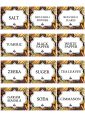 Printed Spice Jar label Stickers for Kitchen jar Labeling 12 pcs. 