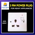 Universal 3Pin Power Plug Socket Multi Plug Socket Light Plug Socket China Fitting Socket Plate - 500 Volts /40 Amp For Heavy Appliences High Quality Specially for AC, Water Pump. 