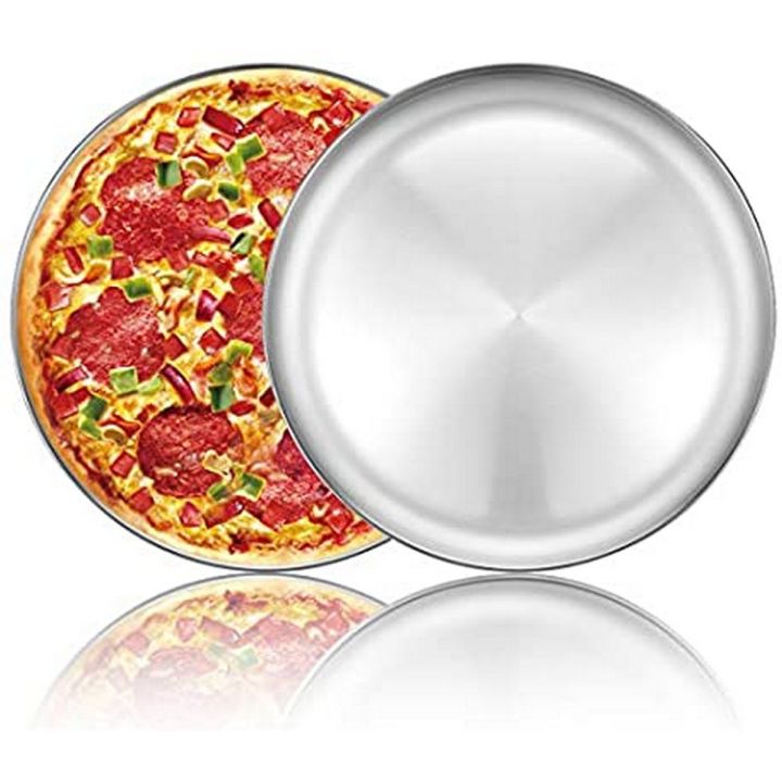 Pizza Pan Metal لوہا Round Pizza Tray Baking Pizza Pan Single Pieces Baking Item Baking Tools Pizza Baking Plate High Quality پیزا پین گول Single Pieces High Quality Pizza Pan Cakepan Pan